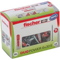 Dübel DUOPOWER 6x30 S LD (hellgrau/rot, 50 Stück, mit Schraube)