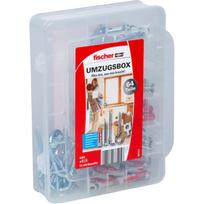 Umzugsbox DUOPOWER 6,8, Dübel hellgrau/rot, 64-teilig, mit Schrauben
