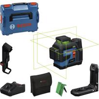 Akku-Linienlaser GLL 12V-100-33 CG Professional (blau/schwarz, Li-Ion Akku 12V 2,0Ah, grüne Laserlinien, inkl. Universalhalter LB 10, Deckenklemme DK 20, L-BOXX)