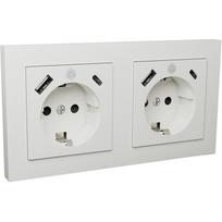 ICY BOX IB-MPS4200W-PD - Steckdose - 2P+E - Typ F, USB, USB Typ-C - mit Verschluss - 1 Steckdose, 1 USB-Anschluss, 1 USB-C socket - 3 A - weiß (Packung mit 2) (IB-MPS4200W-PD)