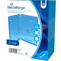 MEDIARANGE Retail-Pack BluRay Cases Single - Blu-ray Disc-Videobox - Kapazität: 1 Blu-ray Disc-Leerhülle - Blau (Packung mit 5)