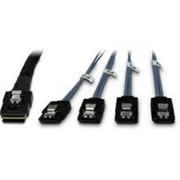 Cable SFF-8087 and gt 4x S-ATA crossed black 1 metre partially sheathed