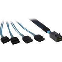 Inter-Tech - SATA- / SAS-Kabel - SAS 12Gbit/s - 4x Mini SAS HD (SFF-8643) zu SATA - 50cm - Schwarz, Blau (88885003)