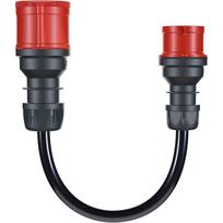 Adapter for Gemini flex 22 kW CEE red three-phase current 32A and gt CEE red 16A black 30cm