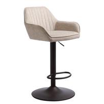 Smėlio spalvos iš audinio baro taburetė reguliuojamo aukščio/su porankiais (sėdynės aukštis 65 cm) Nolan – Unique Furniture