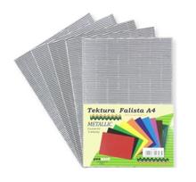 Gofruotas kartonas PENWORD METAKIC, A4 5 lapai, sidabrinis