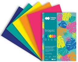 Ryškių spalvų kartono rinkinys Happy Color Deco Tropic, A4, 20 lapų, 170g
