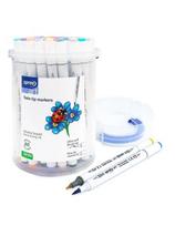 Flomasteriai SPREE Soft Brush, 60 spalvų, dvipusiai (1 galas teptukinis)