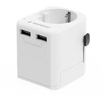 Gembird EU to Universal travel adapter 12W TPA-EU2A12-01-W