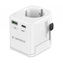 Gembird Grounded universal trave l adapter 20W TPA-EU1A1C20-01-W