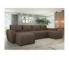 Universali apmušta U formos išskleidžiama kampinė sofa NEWPORT ruda