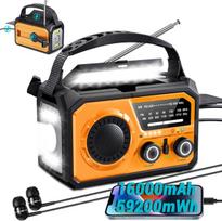 Saulės rankinis radijas, AM/FM/NOAA, USB-C, 16000mAh/59200mWh