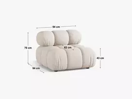 Velvet Modul sofa be porankių, Bellis, 1 sėdynė, 94x94x70, tamsiai smėlio spalvos