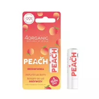 4ORGANIC_Natural Lip Balm natūralus maitinamasis lūpų balzamas Peach 5g