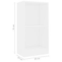 vidaXL Lentyna knygoms, baltos spalvos, 40x24x75cm, MDP