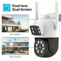 Belaidė 2MP+2MP lauko CCTV apsaugos kamera, 360° vaizdas , F2-Wifi kamera Pridėkite 64GB kortelę