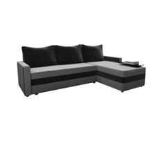 Apmušta universali išskleidžiama L formos kampinė sofa BRISTOL, pilka/juoda