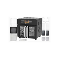 Karšto oro gruzdintuvė-mini orkaitė-džiovyklė 3in1 Turbotronic23litrų 2200W juoda/sidabras
