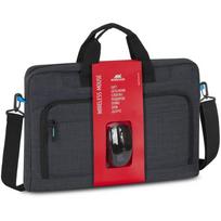 Rivacase Regent 8058 Notebooktasche 43,9 cm (17.3 ) Messengerhülle Schwarz - Cyan (BUNDLE: 8058 BLACK + WIRELESS)