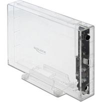 DeLOCK External Enclosure for 3.5 SATA HDD with USB Type-C - Speichergehäuse - 3.5 (8,9 cm) - SATA 6Gb/s - 6Gbit/s - USB 3,2 (Gen 1) - durchsichtig (42623)