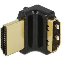 DeLOCK - Video-/Audio-/Netzwerkadapter - HDMI - HDMI, 19-polig (M) - bis - HDMI, 19-polig (W) - Schwarz - Verbindungsstück im 90°-Winkel (65663)