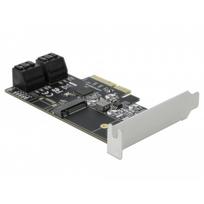 4 Port SATA und 1 Slot M.2 Key B PCI Express x4 Karte - Low Profile Formfaktor, Adapter