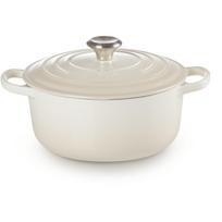 Le Creuset Signature Roaster round 22cm Meringue creme (21177227164430)