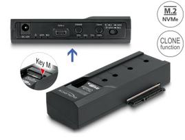 DeLOCK USB Type-C Converter for 1 x M.2 NVMe SSD + 1 x SATA SSD / HDD with Clone Function