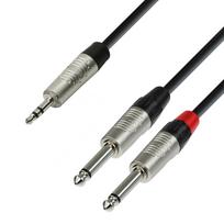 Audio kabelis Adamhall 3.5 mm - 2x6.3 mm 6m