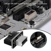 USB TYPE-E 90 laipsnių adapteris, priekinis TYPE C įkišamas prievadas PC pagrindinei plokštei