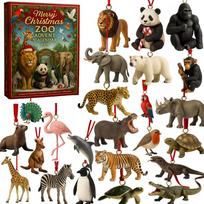 Linksmų Kalėdų Zoologijos sodo Advento kalendorius 2025, 24 dienų Kalėdų atgalinio skaičiavimo kalendorius su 24 skirtingais gyvūnais, Laukinės gamtos Kalėdų atgalinis skaičiavimas gyvūnų mylėtojams