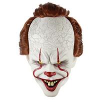 Pennywise Klouno Kaukė Stephen King'o IT Helovino Cosplay Pilna Kaukė Kostiumas