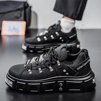 Men’s Sports Shoes Casual Skateboard Shoes Elevator Platform Sneakers Student Pink Running Sneakers Plus Size EU: 39 juoda