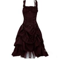 Moteriška Viktorijos laikų gotikinė suknelė Vestidos Retro Lolita Palace Court Princesė Helovinas Punk Cosplay Ilgas Sundress L juoda