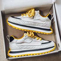 Fashion 2025 New Men's Chunky Platform Sneakers Mesh Panel Two-Tone Low-Top Breathable Comfort Trendy Casual Sports Footwear for Man 39 raudona