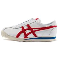 Onitsuka Tiger Corsair Pliušinis Logotipas Retro Sportiniai Smūgius Sugeriantys Neslystantys Dilimui Atsparūs Žemi Laisvalaikio Batai Unisex Sportbačiai Balti Raudoni 1183A644-100 37.5