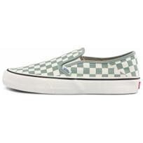 Vans Slip-On Žemi Skate Batai Žaliai Balti Šachmatiniai Unisex Krosiniai Batai VN0A5HYQB8O 36
