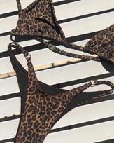 Aukšto kirpimo mikro bikini moterims leopardinis tvarstis pakeliantis maudymosi kostiumėlis seksuali maudymosi apranga paminkštinti stringai maudymosi apranga Biquini Trajes De Baño 2024 XS
