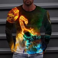 3D Print Scorpion Pattern Men's T-Shirt Trend Cool Street Hip Hop Long Sleeve Top Oversize Comfortable Spring Autumn Man Clothes S balta