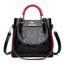 Handbag going out messenger bag large capacity soft leather embossed shoulder bag women's bag contrasting color design geltona