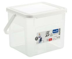 Rotho Basic indas skalbimo milteliams, 4,5 l, iki 3 kg, su dangčiu, rankena, skaidrus