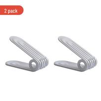 Adjustable Multi-Layer Folding Shoe Rack - Space-Saving Shoe Storage Cabinet Set of 2 (ready to use with heat shrink wrap)