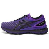 Asics Gel-Nimbus 22 Madingi Patogūs Audiniai Žemi Bėgimo Maratono Batai Vyriški Sneakeriai Violetiniai Juodi 1011B087-500 39