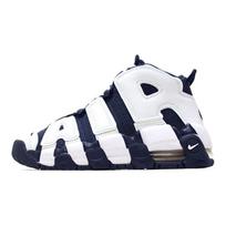 Nike Air More Uptempo Olimpiniai Neslystantys Smūgius Sugeriantys Vidutinio Aukščio Vaikų Krepšinio Batai Vaikų krepšinio batai Juodi Balti 415082-104(2016 m) 39