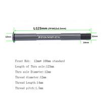 Priekinis ašis 100 * 12mm-123mm M12 juodas kalnų dviračiui, plento dviračiui gray
