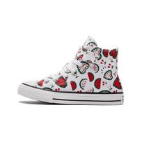 Converse All Star 1V Fruit Print High Top Kids Canvas Shoes Kids Sneakers White Red Green A02604C 35 white