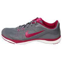 Nike Flex Trainer 5 Patogus minkštas audinys Neslystantis Dėvėjimui atsparus žemakulniai bėgimo bateliai Moteriškas sportbačio modelis Pilkas Raudonas 724858-008 36