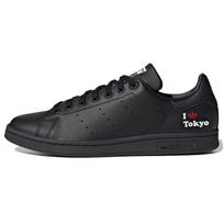 Adidas Originals Stan Smith Classic Retro Casual Slip Resistant Durable Low Top Sneakers Unisex Sneakers Black Red White H67742 37⅓