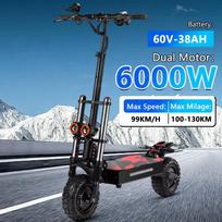 Boyueda S3 6000w 60v 38ah elektrinis paspirtukas su dviem varikliais, nuimama sėdynė, hidraulinis smūgio slopinimas 11 colių visureigių padangų motoroleris