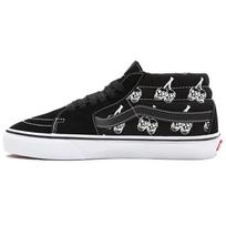Vans Sk8 Kaukolė Vyšnia Vidutinio Aukščio Riedlenčių Batai Unisex Sportbačiai Juodi Balti VN0A3WM34WW 40